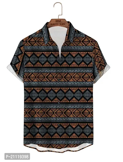 Stylish Fancy Rayon Slub Short Sleeves Casual Shirts For Men-thumb0