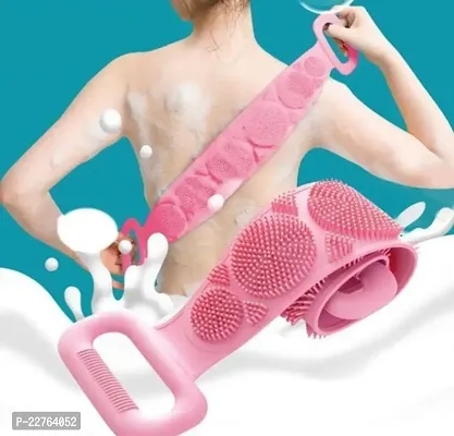 Silicone Body Back Scrubber, Double Side Bathing Brush for Skin Deep Cleaning Massage