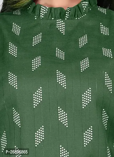 MK3A Green Cotton Blend Printed Top For Women-thumb4