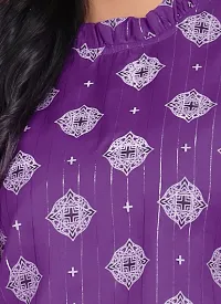 MK3A Purple Cotton Blend Printed Top For Women-thumb3