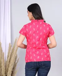 MK3A Pink Cotton Blend Printed Top For Women-thumb2