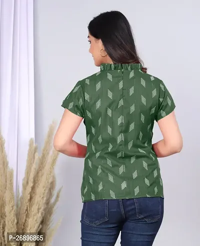 MK3A Green Cotton Blend Printed Top For Women-thumb3