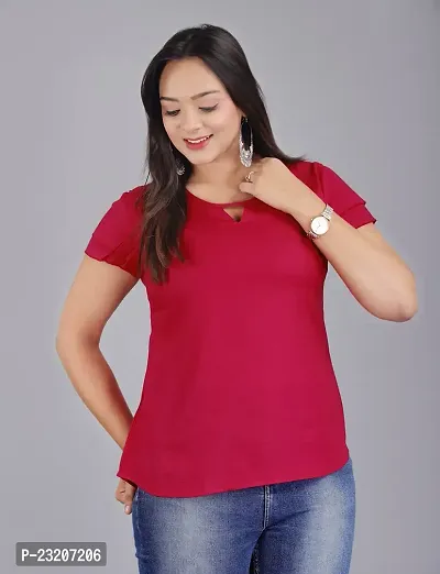 MK3A Casual Layer Short Sleeves Solid Women Top-thumb3