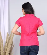 MK3A Pink Cotton Blend Solid Top For Women-thumb2