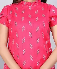 MK3A Pink Cotton Blend Printed Top For Women-thumb3