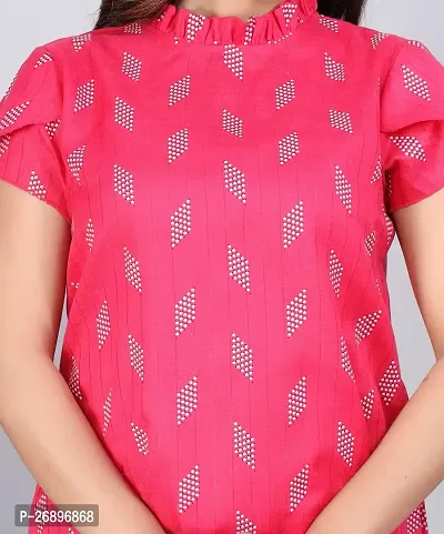 MK3A Pink Cotton Blend Printed Top For Women-thumb4