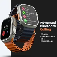 Smart Watch with Advanced Bluetooth Calling, Heart Rate Tracking Smartwatch (Orange Strap, Free)-thumb3