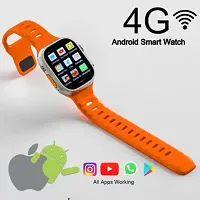 Smart Watch with Advanced Bluetooth Calling, Heart Rate Tracking Smartwatch (Orange Strap, Free)-thumb1