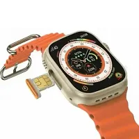 Smart Watch with Advanced Bluetooth Calling, Heart Rate Tracking Smartwatch (Orange Strap, Free)-thumb1