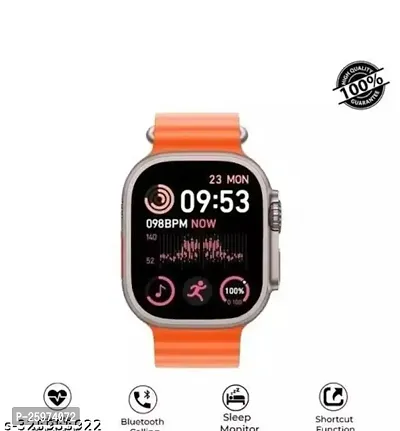Smart Watch with Advanced Bluetooth Calling, Heart Rate Tracking Smartwatch (Orange Strap, Free)-thumb4