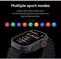 T800 Ultra Smart Watch with Advanced Bluetooth Calling, Heart Rate Tracking Smartwatch (Orange Strap, Free)-thumb2