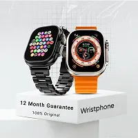 T800 Ultra Smart Watch with Advanced Bluetooth Calling, Heart Rate Tracking Smartwatch (Orange Strap, Free)-thumb3