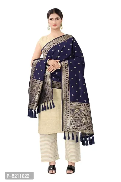 Enthone Women's Woven Ethnic Motifs Banarasi Silk Dupatta (SZDPNB-1)-thumb0