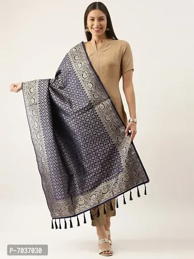 Women Fancy Woven Banarasi Silk Dupatta-thumb0