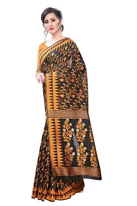 SILK LAND Women's Jamdani Cotton Blend Woven Saree with Blouse Piece-thumb4