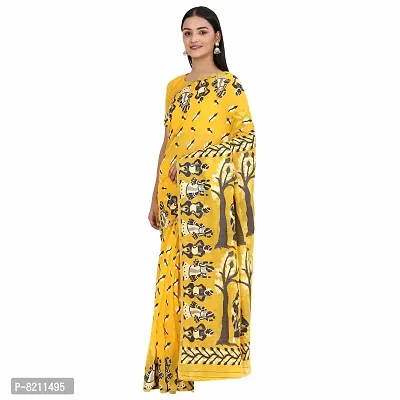 Silk Zone Women's Pure Cotton Woven Jamdani Yellow Saree (SZLEDY-YELW-343)-thumb3