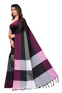 Silk ZoneWomen's Soft Silk Uppada Woven Pattu Black Saree(SZ-AURA-BL-435)-thumb1