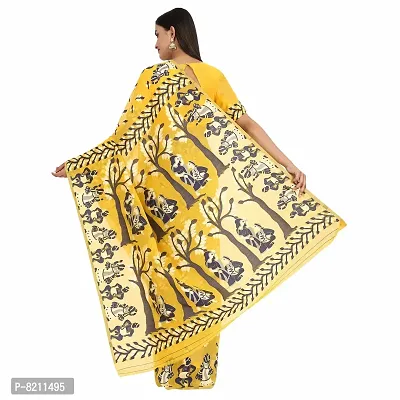 Silk Zone Women's Pure Cotton Woven Jamdani Yellow Saree (SZLEDY-YELW-343)-thumb2