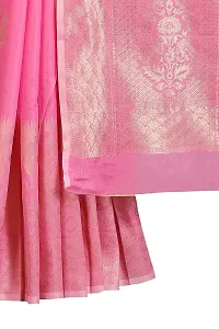 SILK LAND Women's Jamdani Cotton Woven Silk Saree with Blouse Piece (CTN_KAMAL_PINK)-thumb4