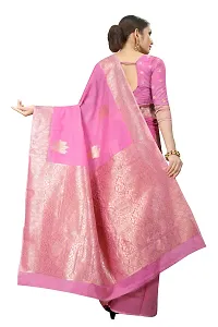 Enthone Women's Woven Cotton Saree With Blouse Piece (CTN_1_PINK_Pink)-thumb1