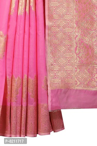 Enthone Women's Woven Cotton Saree With Blouse Piece (CTN_1_PINK_Pink)-thumb5