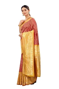 Silk Zone Women's Banarasi Art Silk Saree With Unstiched Blouse Piece(SZ-BS27-RD-543)-thumb2