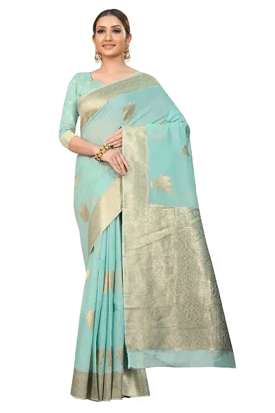 Silk Land Pure Cotton Weave Silk Jamdani Saree (CTN_CORN)