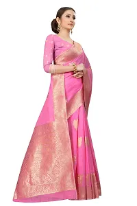 Enthone Women's Woven Cotton Saree With Blouse Piece (CTN_1_PINK_Pink)-thumb2