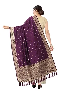 Enthone Women's Woven Ethnic Motifs Banarasi Silk Purple Dupatta (SZDPWN-2)-thumb2