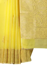 SILK LAND Women's Jamdani Cotton Woven Silk Saree with Blouse Piece (CTN_CORN_YELLOW)-thumb4