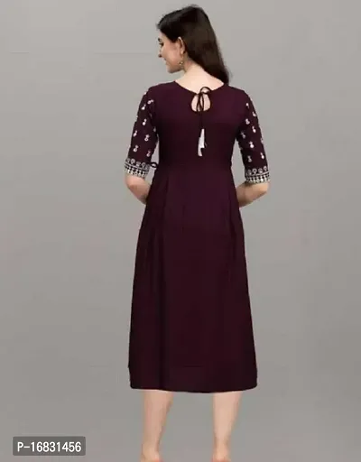 Purple Coloured Rayon Kurti-thumb2