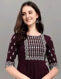 Purple Coloured Rayon Kurti-thumb3