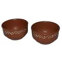 Kashi Crafts Ceramic Bowls | Katori for Cereals, Soup, Deserts, Snacks, Kitchen, Stoneware, Handcrafted, Brown, 200 ml, Set of 2-thumb4