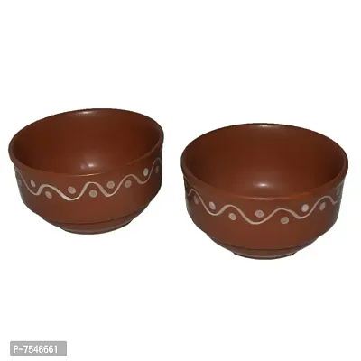 Kashi Crafts Ceramic Bowls | Katori for Cereals, Soup, Deserts, Snacks, Kitchen, Stoneware, Handcrafted, Brown, 200 ml, Set of 2-thumb5