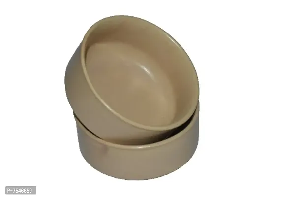 Kashi Crafts Ceramic Bowls | Katori for Cereals, Soup, Deserts, Snacks, Kitchen, Stoneware, Handcrafted, Matte White, 250 ml, Set of 2-thumb3