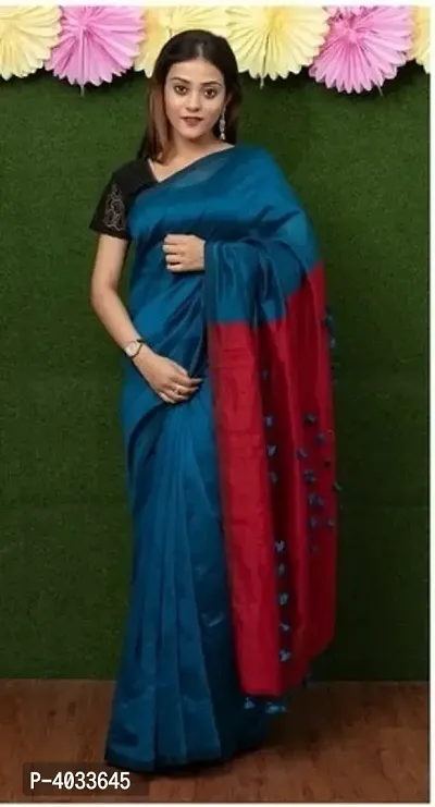 Beautiful Cotton Silk Saree with Blouse piece-thumb0