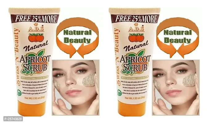 Natural Apricot Scrub With Soothing Cocoa Butter (Pack Of 2) (50G) Scrub (50 G)-thumb0