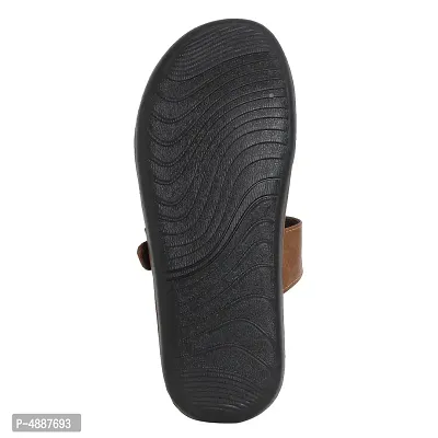 Stylish Brown Synthetic Leather Slipper For Men-thumb3
