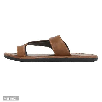 Stylish Brown Synthetic Leather Slipper For Men-thumb4