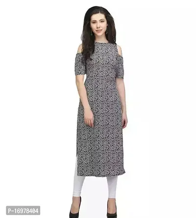 Stylish Grey Art Silk Kurta For Women-thumb0