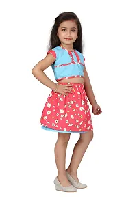 baby wish Girl Dress Knee Length Frock Floral Prints Girls Sleeveles Dress Girls Cotton Frock-thumb3