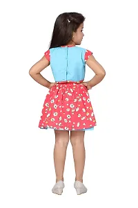 baby wish Girl Dress Knee Length Frock Floral Prints Girls Sleeveles Dress Girls Cotton Frock-thumb2