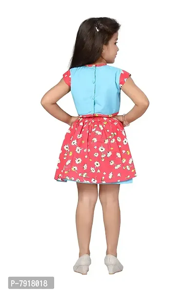 baby wish Girl Dress Knee Length Frock Floral Prints Girls Sleeveles Dress Girls Cotton Frock-thumb3