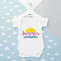 baby wish Summer gifted to Baby Bodysuits Newborn occasion Romper Half Sleeve Envelope Neck Cute Outfit Hello Summer Sky -thumb2