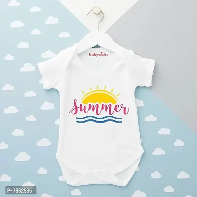 baby wish Summer gifted to Baby Bodysuits Newborn occasion Romper Half Sleeve Envelope Neck Cute Outfit Hello Summer Sky -thumb3