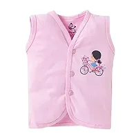 baby wish Baby Clothes Set for Kids Pure Cotton Snap Front Button Open Sleeves Jabla Vest T-Shirt Pajama Infant Dress Newborn Jhabla Pajama Set Kids Vest Leggings Set Pink-thumb2