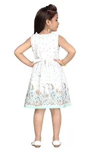 baby wish Girl Dress Knee Length Frock Floral Prints Girls Flutter Wings Sleeve Dress Girls Cotton Frock TOP (Blue Floral Frocks, 9-10Y)-thumb1