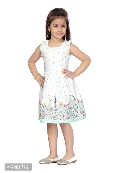 baby wish Girl Dress Knee Length Frock Floral Prints Girls Flutter Wings Sleeve Dress Girls Cotton Frock TOP (Blue Floral Frocks, 9-10Y)-thumb4