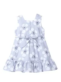 baby wish Girl Dress Babygirl Frock Floral Prints Girls Sleeveles Dress Girls Cotton Frock (Floral Button Blue, 5-6Y)-thumb1