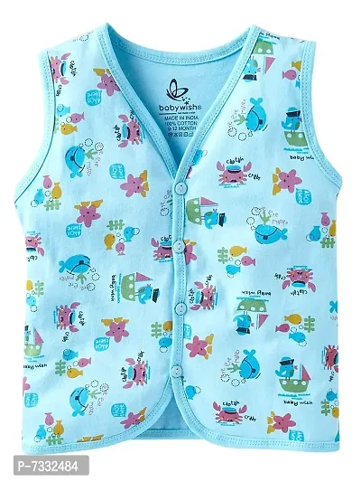 baby wish Baby Clothes Set for Kids Pure Cotton Snap Front Button Open Sleeve Less Jabla Vest T-Shirt Infant Dress Newborn Jhabla Pajama Set Kids Vest Theme Set of 6-thumb3